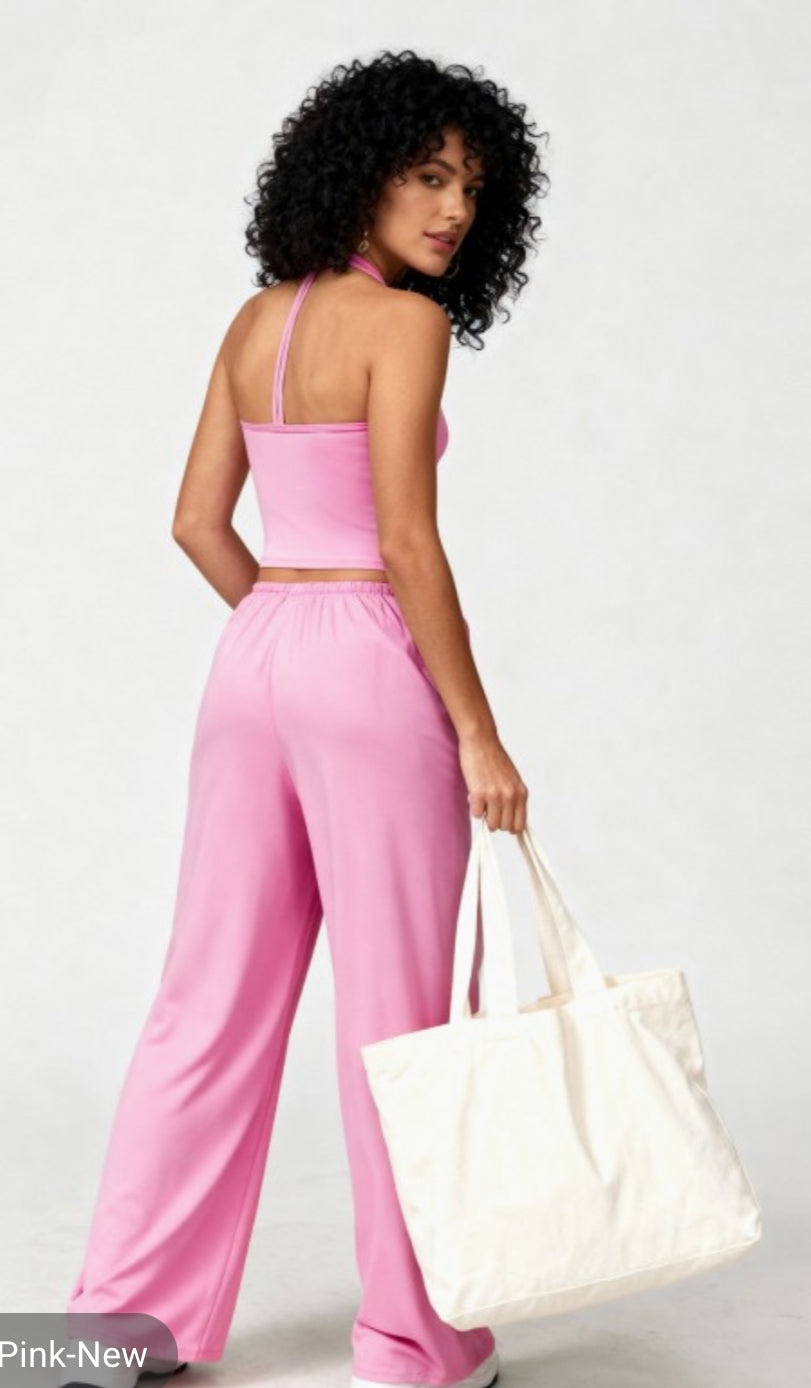 Blush Cloud Halter Lounge Set