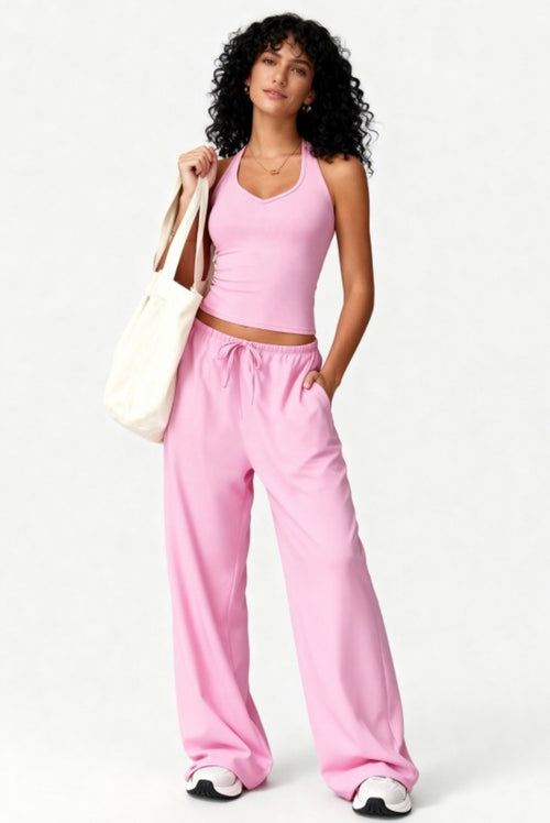 Blush Cloud Halter Lounge Set